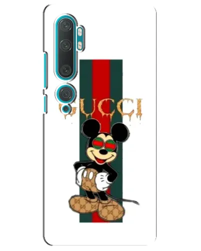 Чохол для Xiaomi Mi Note 10 з картинкою «Міккі Маус Gucci — смуги»