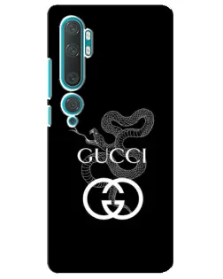 Чохол для Xiaomi Mi Note 10 з картинкою «Gucci — срібна змія»
