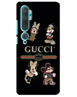 Чохол для Xiaomi Mi Note 10 з картинкою «Gucci — герої Disney та монограма»