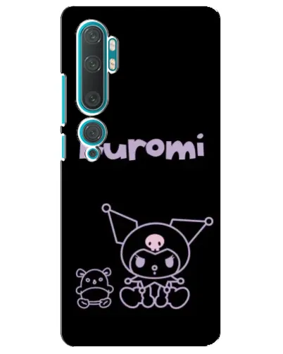 Чехол для Xiaomi Mi Note 10 с картинкой «Kuromi — черный минимализм»