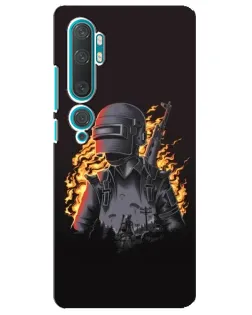 Чехол для Xiaomi Mi Note 10 с картинкой «PUBG — огненный силуэт» Чехол для Xiaomi Mi Note 10 с картинкой «PUBG — огненный силуэт»