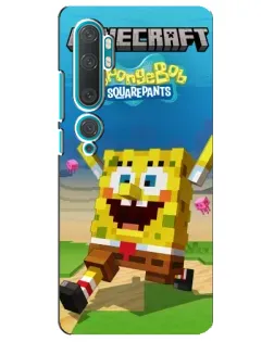 Чохол для Xiaomi Mi Note 10 з картинкою «Губка Боб Minecraft»