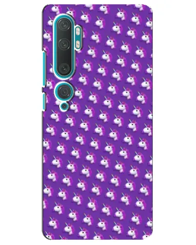 Чехол для Xiaomi Mi Note 10 с картинкой «Единороги на фиолетовом»