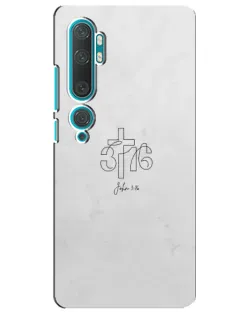 Чехол для Xiaomi Mi Note 10 с картинкой «Иоанна 3:16 Крест»