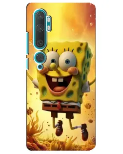 Чехол для Xiaomi Mi Note 10 с картинкой «Губка Боб прыгает» Чехол для Xiaomi Mi Note 10 с картинкой «Губка Боб прыгает»