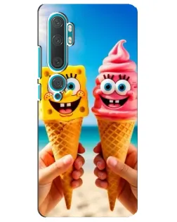 Чехол для Xiaomi Mi Note 10 с картинкой «Спанч Боб мороженое» Чехол для Xiaomi Mi Note 10 с картинкой «Спанч Боб мороженое»