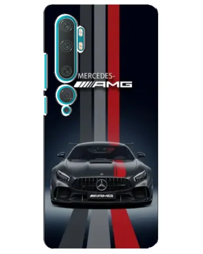Чехол для Xiaomi Mi Note 10 с картинкой «Mercedes — белый карбон»