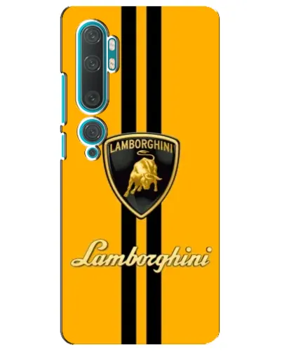 Чехол для Xiaomi Mi Note 10 с картинкой «Lamborghini Stripe желтый»