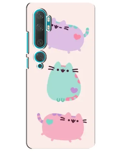Чехол для Xiaomi Mi Note 10 с картинкой «Pusheen трио»