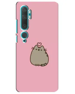 Чехол для Xiaomi Mi Note 10 с картинкой «Pusheen сердце»