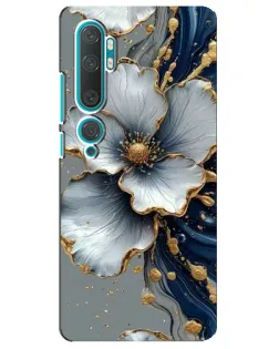 Чехол для Xiaomi Mi Note 10 с картинкой «Белый цветок и золотой флюид» Чехол для Xiaomi Mi Note 10 с картинкой «Белый цветок и золотой флюид»