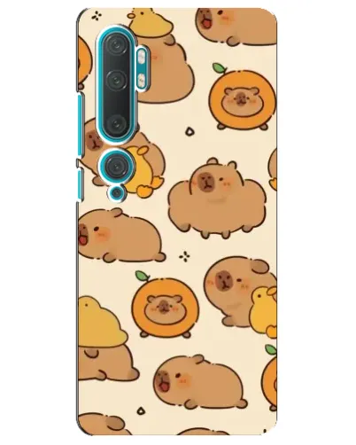 Чехол для Xiaomi Mi Note 10 с картинкой «Капибары с апельсинами»