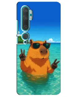 Чехол для Xiaomi Mi Note 10 с картинкой «Морская капибара» Чехол для Xiaomi Mi Note 10 с картинкой «Морская капибара»
