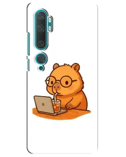 Чехол для Xiaomi Mi Note 10 с картинкой «Капибара с ноутбуком» Чехол для Xiaomi Mi Note 10 с картинкой «Капибара с ноутбуком»