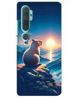 Чехол для Xiaomi Mi Note 10 с картинкой «Закат солнца с капибарой» Чехол для Xiaomi Mi Note 10 с картинкой «Закат солнца с капибарой»