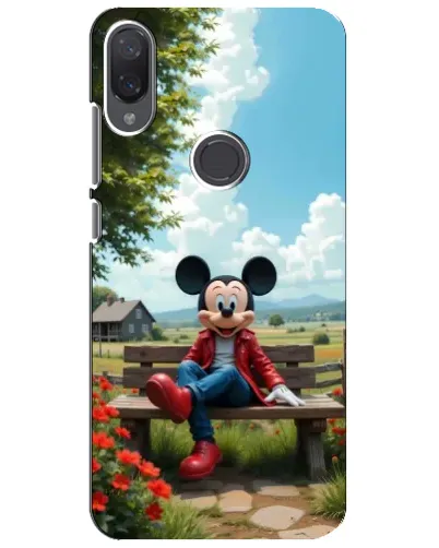 Чехол для Xiaomi Mi Play с картинкой «Микки на скамейке»