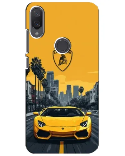Чехол для Xiaomi Mi Play с картинкой «Желтый Lamborghini город»