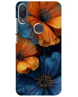 Чехол для Xiaomi Mi Play с картинкой «Яркая сине-оранжевая флора»