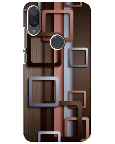 Чехол для Xiaomi Mi Play с картинкой «Коричневые объемные квадраты»