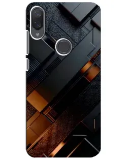 Чехол для Xiaomi Mi Play с картинкой «Черные геометрические блоки»
