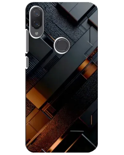 Чехол для Xiaomi Mi Play с картинкой «Черные геометрические блоки»
