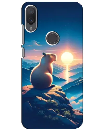 Чехол для Xiaomi Mi Play с картинкой «Закат солнца с капибарой»