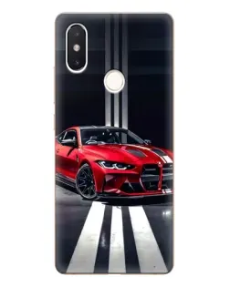 Чехол для Xiaomi Mi 8 SE с картинкой «Красная BMW на дороге»
