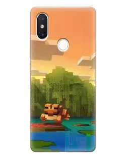 Чехол для Xiaomi Mi 8 SE с картинкой «Майнкрафт закат солнца»