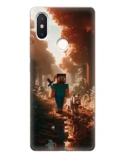 Чехол для Xiaomi Mi 8 SE с картинкой «Стив в лесу»