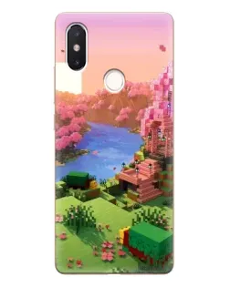 Чехол для Xiaomi Mi 8 SE с картинкой «Розовое дерево Minecraft»