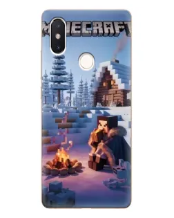 Чехол для Xiaomi Mi 8 SE с картинкой «Зимний Minecraft»