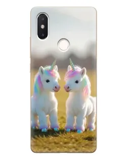 Чехол для Xiaomi Mi 8 SE с картинкой «Пара единорогов»