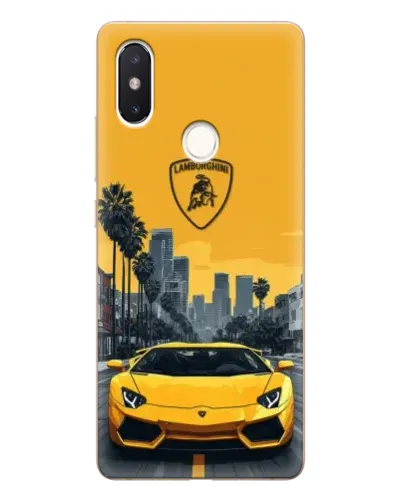 Чехол для Xiaomi Mi 8 SE с картинкой «Желтый Lamborghini город»