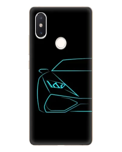 Чехол для Xiaomi Mi 8 SE с картинкой «Голубой силуэт Lamborghini»