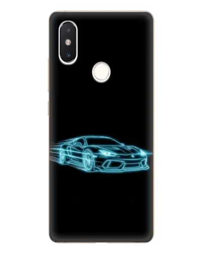 Чехол для Xiaomi Mi 8 SE с картинкой «Неоновый контур Lamborghini»