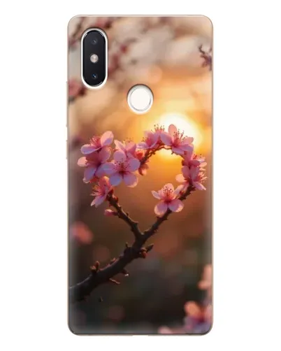 Чехол для Xiaomi Mi 8 SE с картинкой «Розовый цвет сердце на фоне заката» Чехол для Xiaomi Mi 8 SE с картинкой «Розовый цвет сердце на фоне заката»