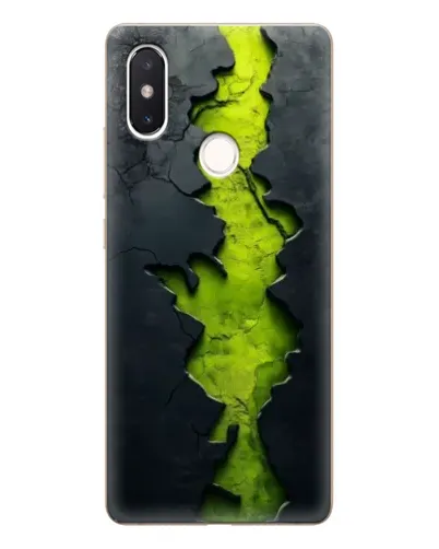 Чехол для Xiaomi Mi 8 SE с картинкой «Салатовый разлом скалы»