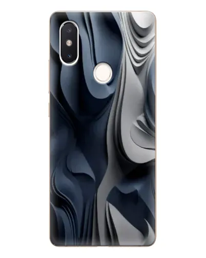Чехол для Xiaomi Mi 8 SE с картинкой «Объемные синие складки»