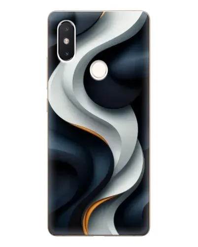 Чехол для Xiaomi Mi 8 SE с картинкой «Объемные черно-белые ленты»