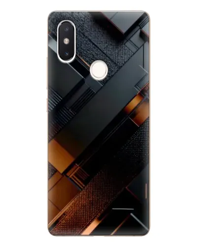 Чехол для Xiaomi Mi 8 SE с картинкой «Черные геометрические блоки»