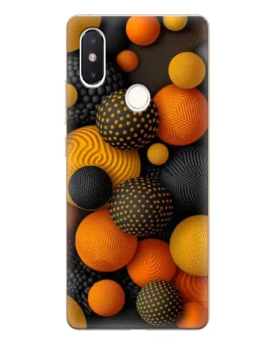 Чехол для Xiaomi Mi 8 SE с картинкой «Объемные оранжевые сферы»