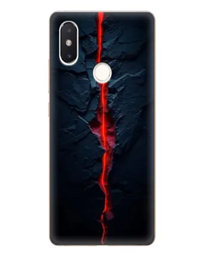 Чехол для Xiaomi Mi 8 SE с картинкой «Kрасная лавовая трещина»
