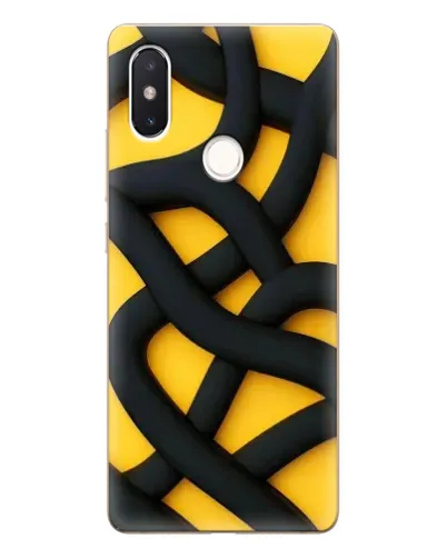 Чехол для Xiaomi Mi 8 SE с картинкой «Черное желтое переплетение»