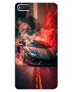 Чохол для Xiaomi Mi8 з картинкою «Lamborghini червоний дим»