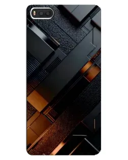 Чехол для Xiaomi Mi8 с картинкой «Черные геометрические блоки»