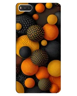 Чехол для Xiaomi Mi8 с картинкой «Объемные оранжевые сферы»