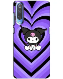 Чохол для Xiaomi Mi 9 з картинкою «Kuromi та фіолетові серця»