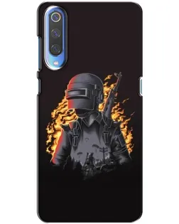 Чохол для Xiaomi Mi 9 з картинкою «PUBG — вогняний силует»