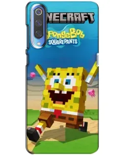 Чохол для Xiaomi Mi 9 з картинкою «Губка Боб Minecraft»