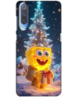 Чехол для Xiaomi Mi 9 с картинкой «Рождественский Спанч Боб»